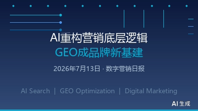 2026年7月13日数字营销日报：AI重构营销底层逻辑，GEO成品牌新基建